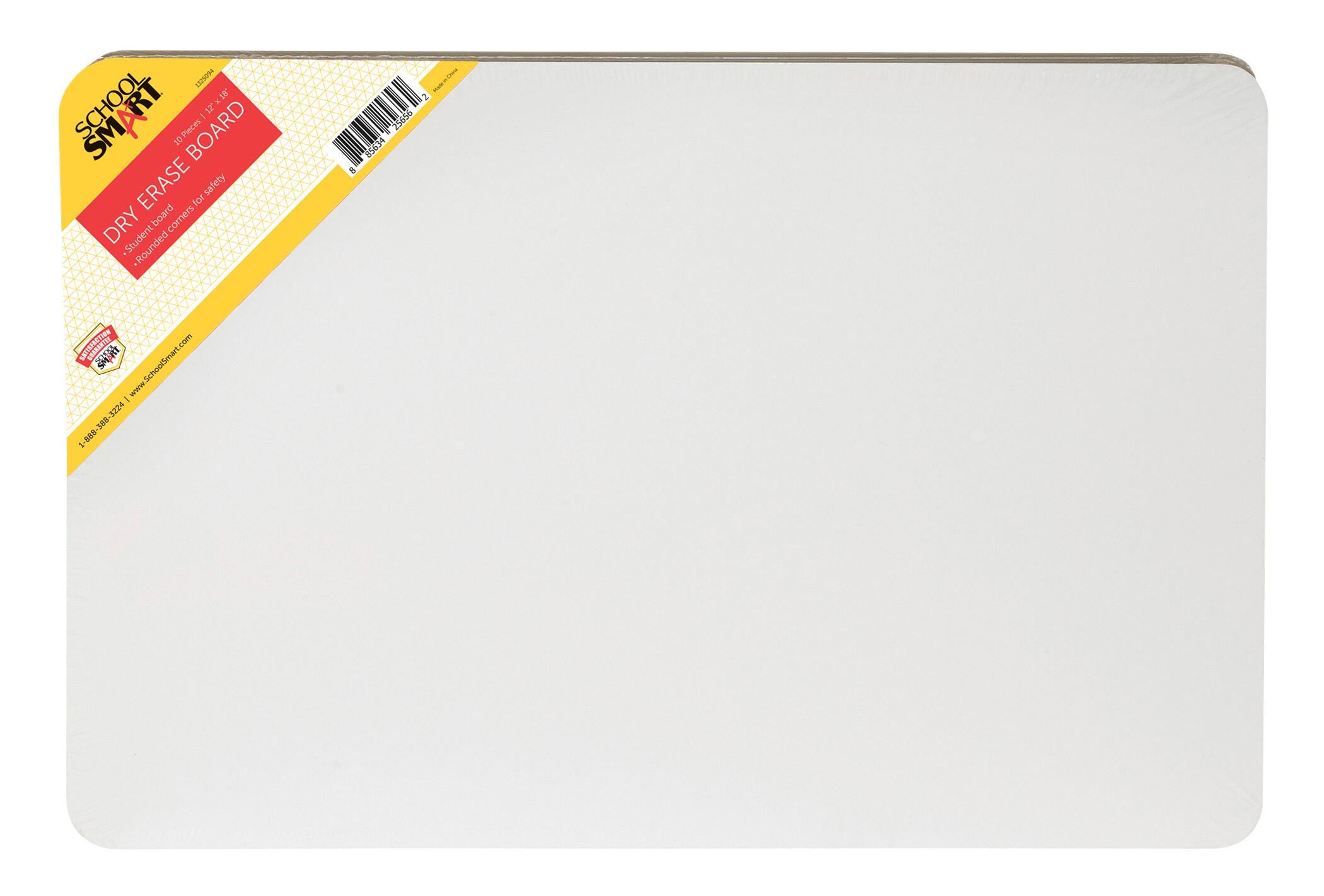 School Smart Dry Erase Pupil Boards 12 x 18 Inches Melamine White Pack of 10